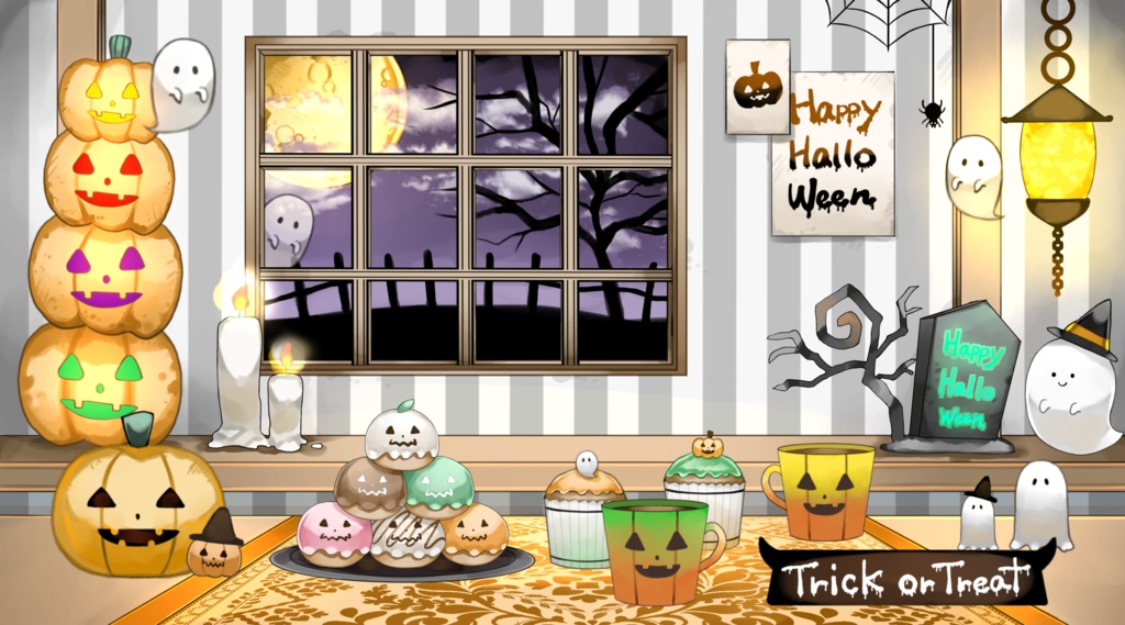 【無料配布あり】動くハロウィン背景セット【配信用背景セット】