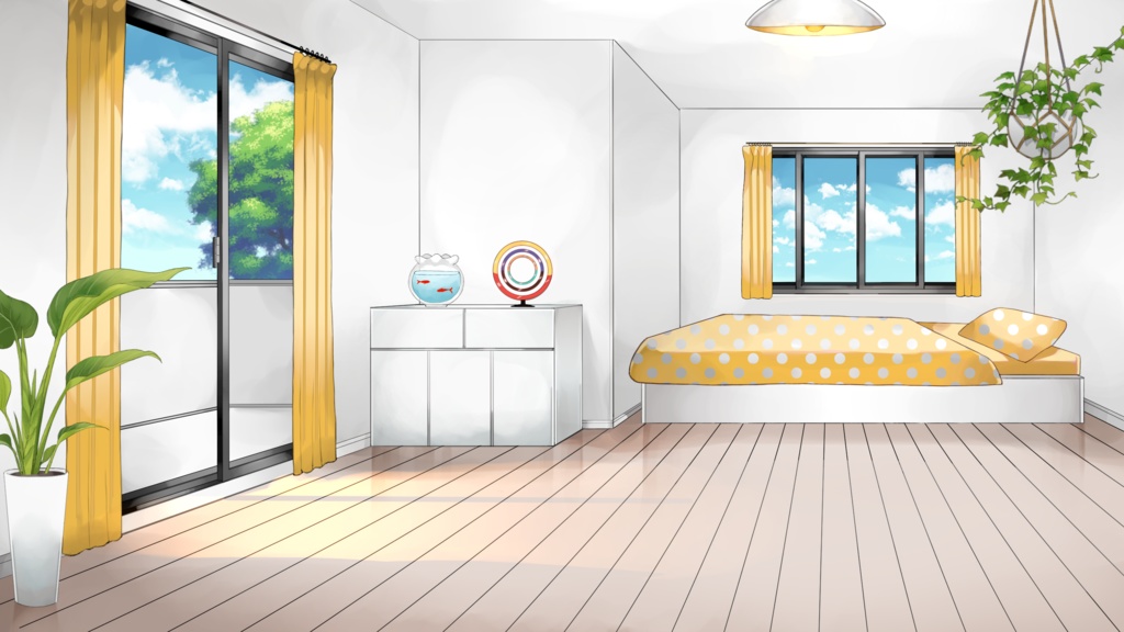 【動く配信用背景セット】普通の部屋【昼ver】