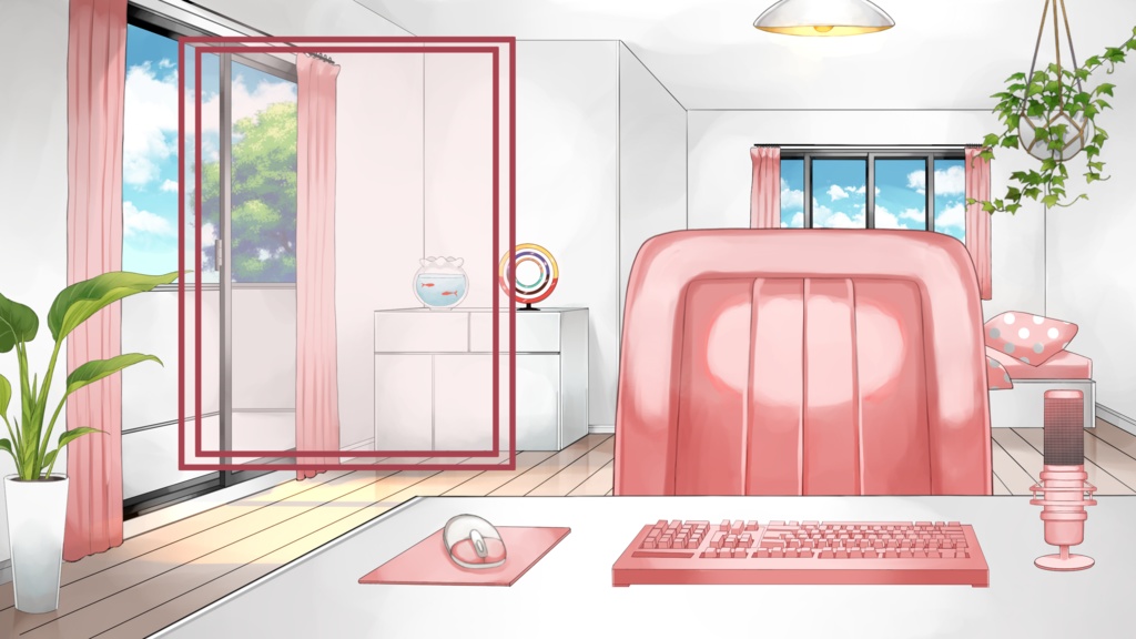 【動く配信用背景セット】普通の部屋【昼ver】