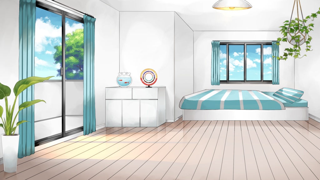 【動く配信用背景セット】普通の部屋【昼ver】