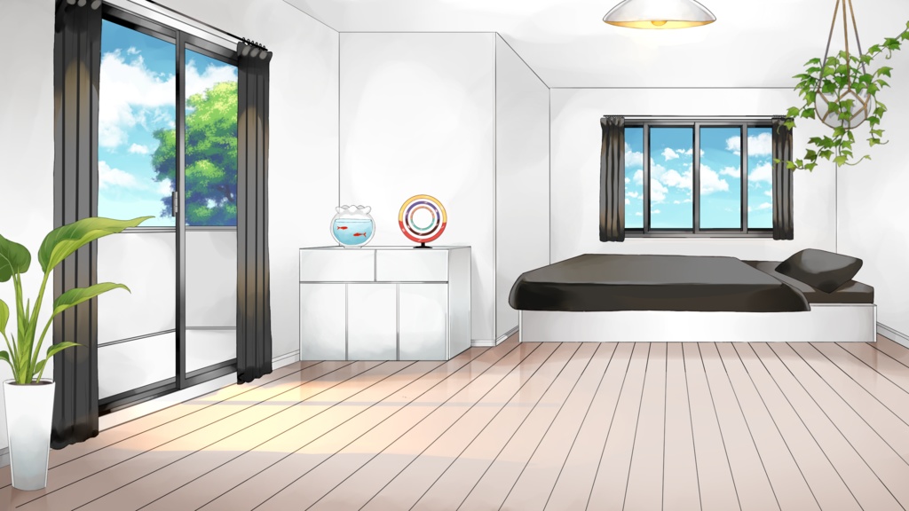 【動く配信用背景セット】普通の部屋【昼ver】