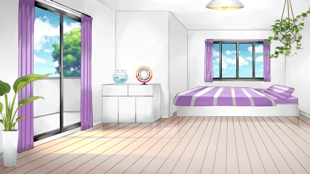 【動く配信用背景セット】普通の部屋【昼ver】