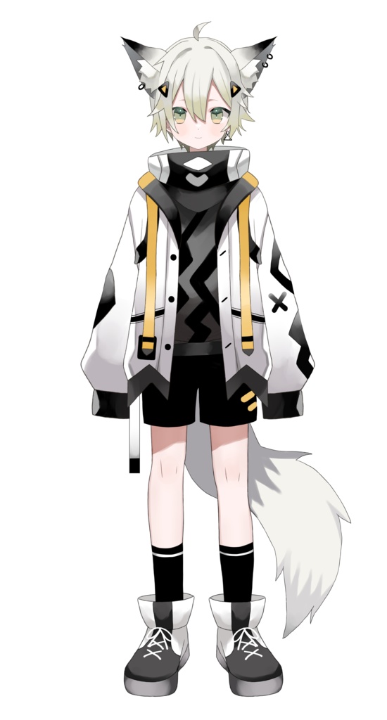 【汎用型】オオカミ耳の少年【パーツ分けPSDイラスト】