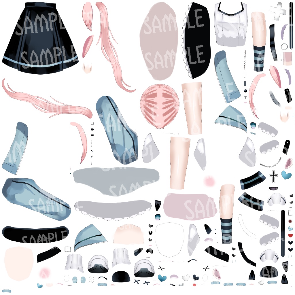 【パーツ分け済みPSD】現代風の女の子【汎用型】