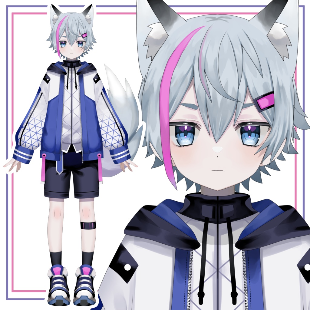 【汎用型】キツネ耳の少年【パーツ分けPSDイラスト】