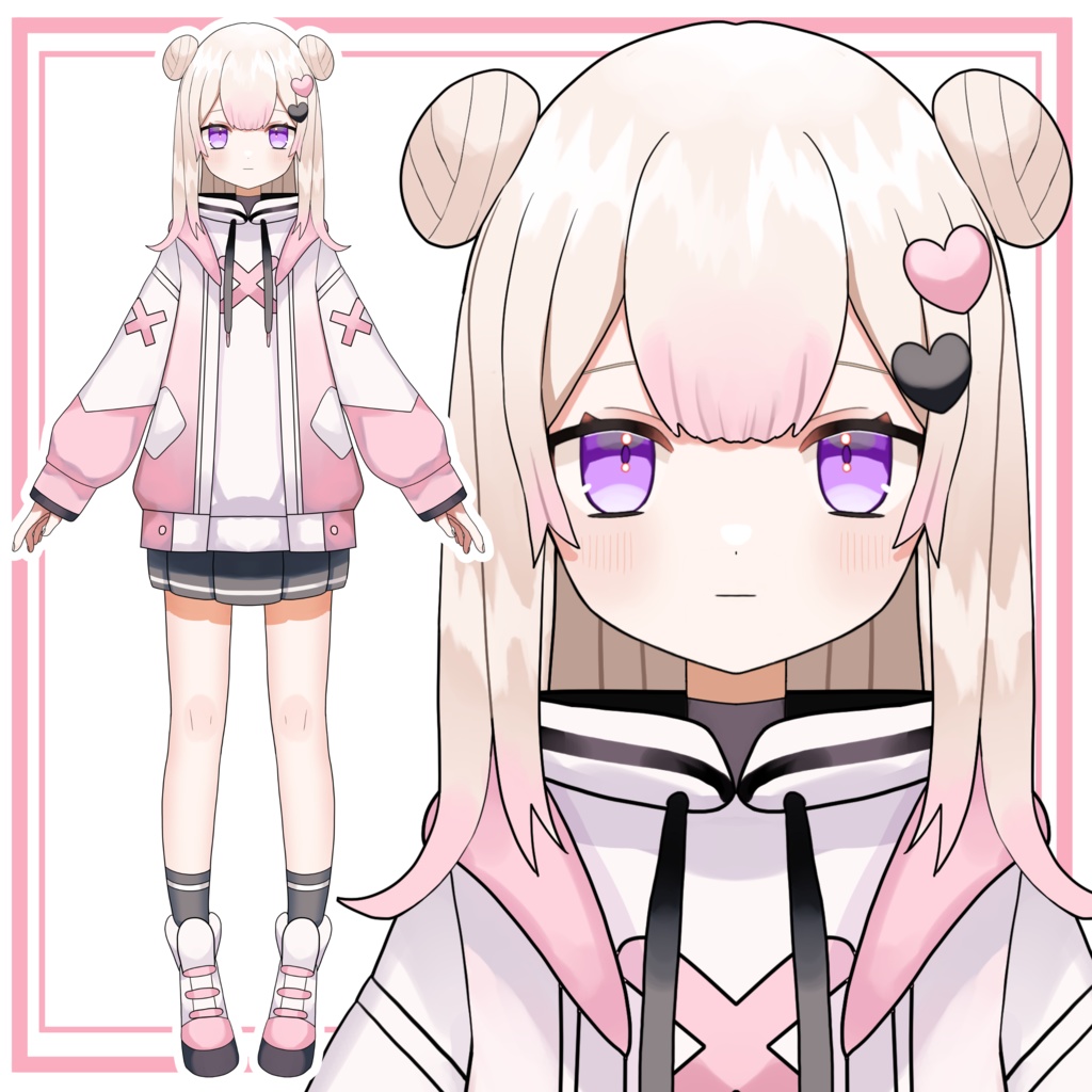 【パーツ分け済みPSD】ピンクの女の子【汎用型】