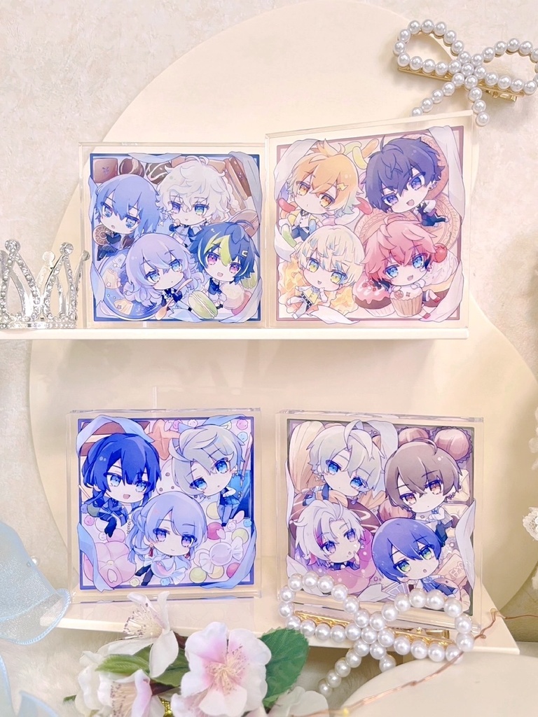 箱詰めお菓子 アクリルブロック