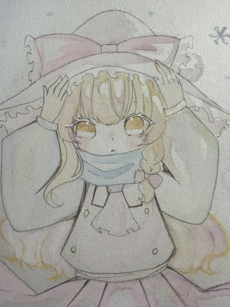 魔理沙 クリスマス色紙原画