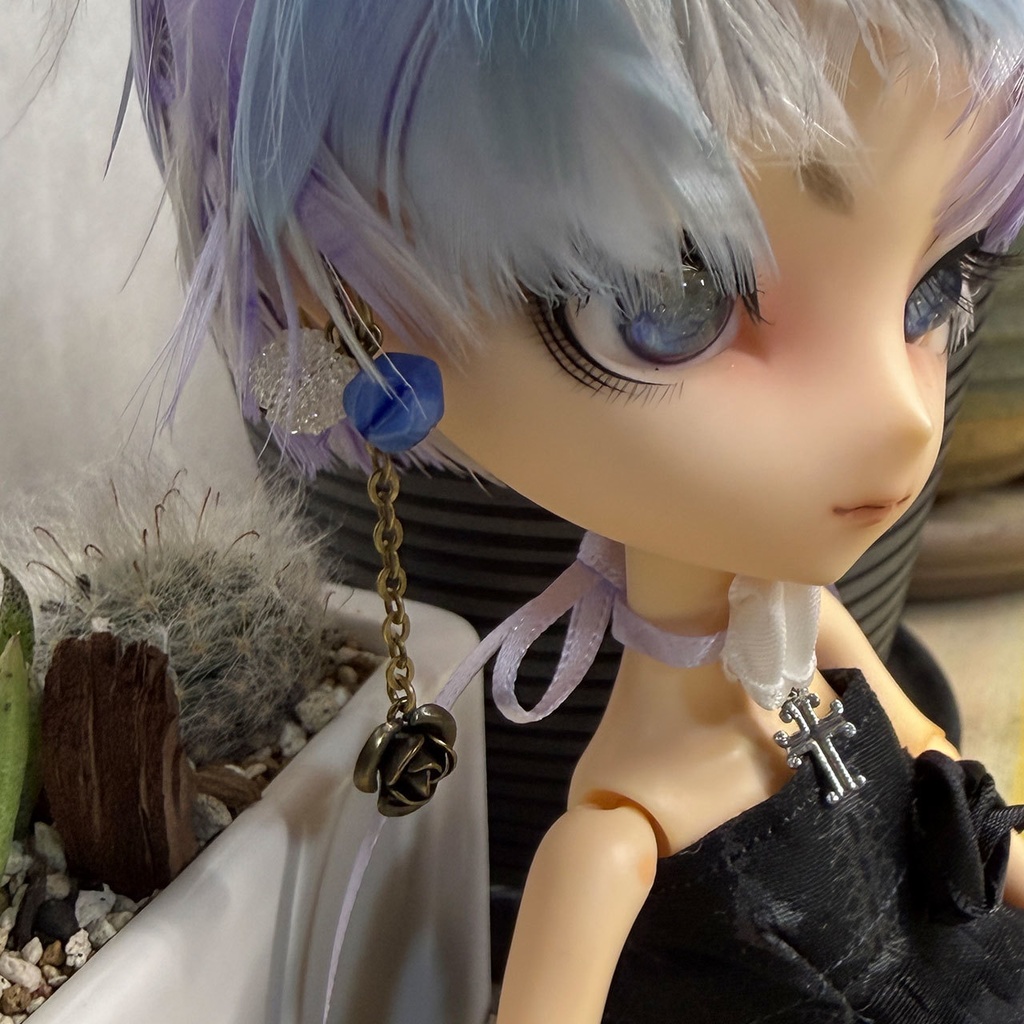 薔薇と星のイヤリングセット