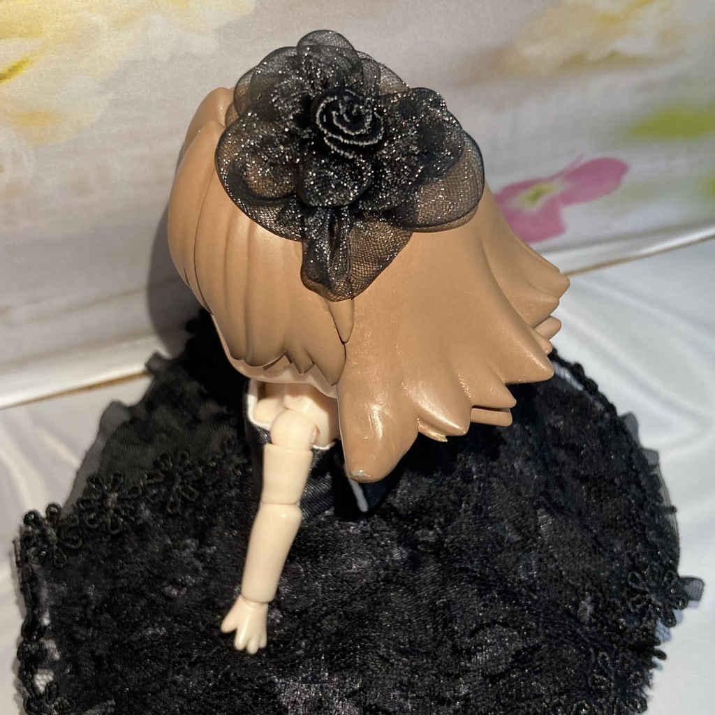 妖精のブラックウェディング(裾にツヤあり)オビツ11・ねんどろいどどーる