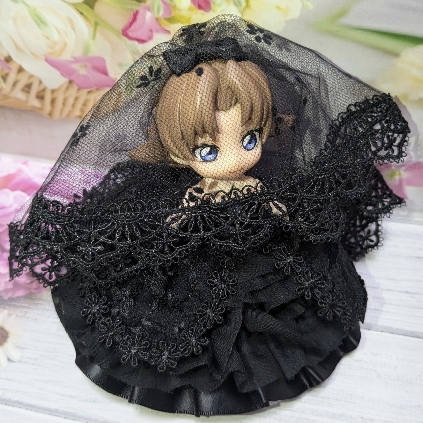 妖精のブラックウェディング(裾にツヤあり)オビツ11・ねんどろいどどーる