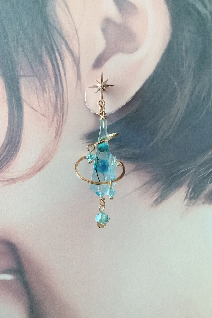 【FF14】とろける青い花のエーテライト風イヤリング