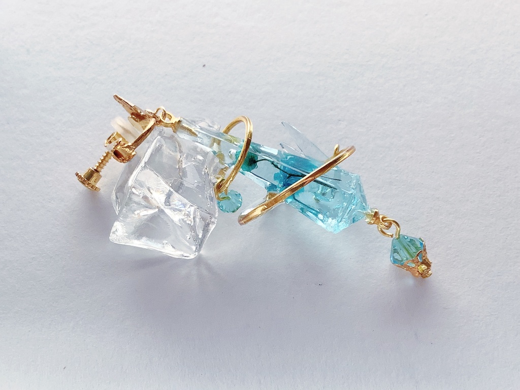 【FF14】とろける青い花のエーテライト風イヤリング