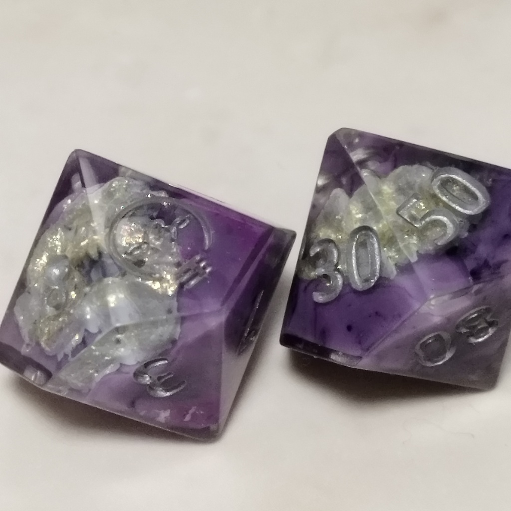 ジオードダイス8個セット【紫金剛】