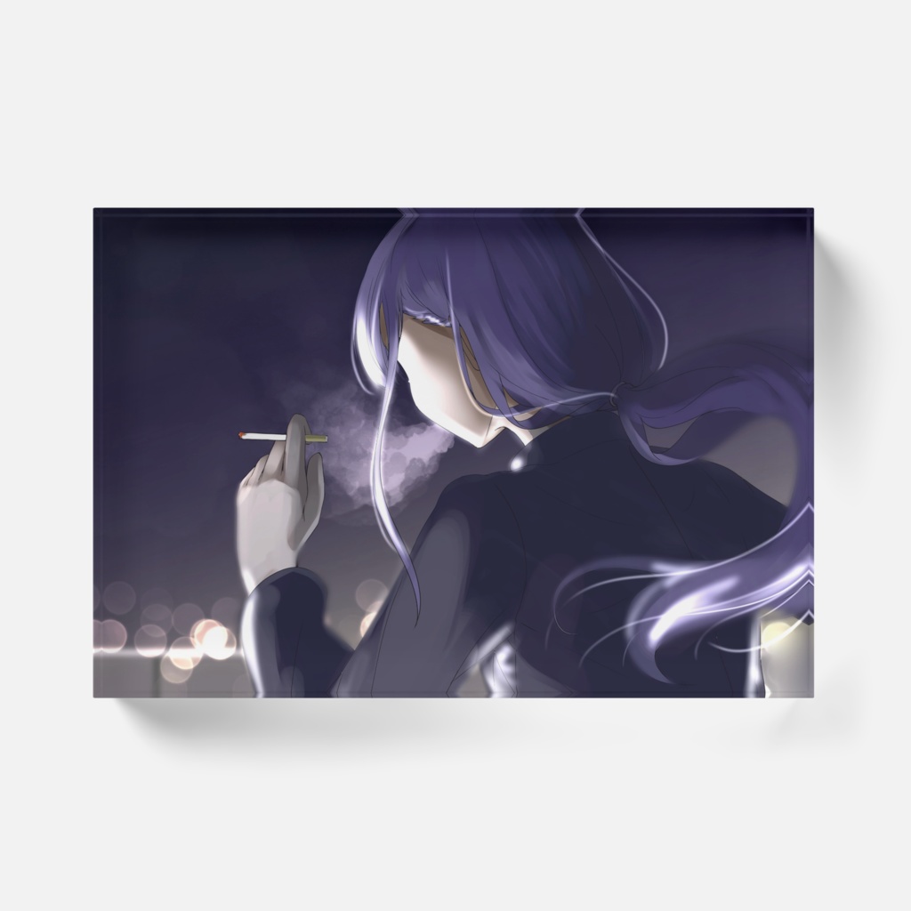 夜景で一服(アクリルブロック)