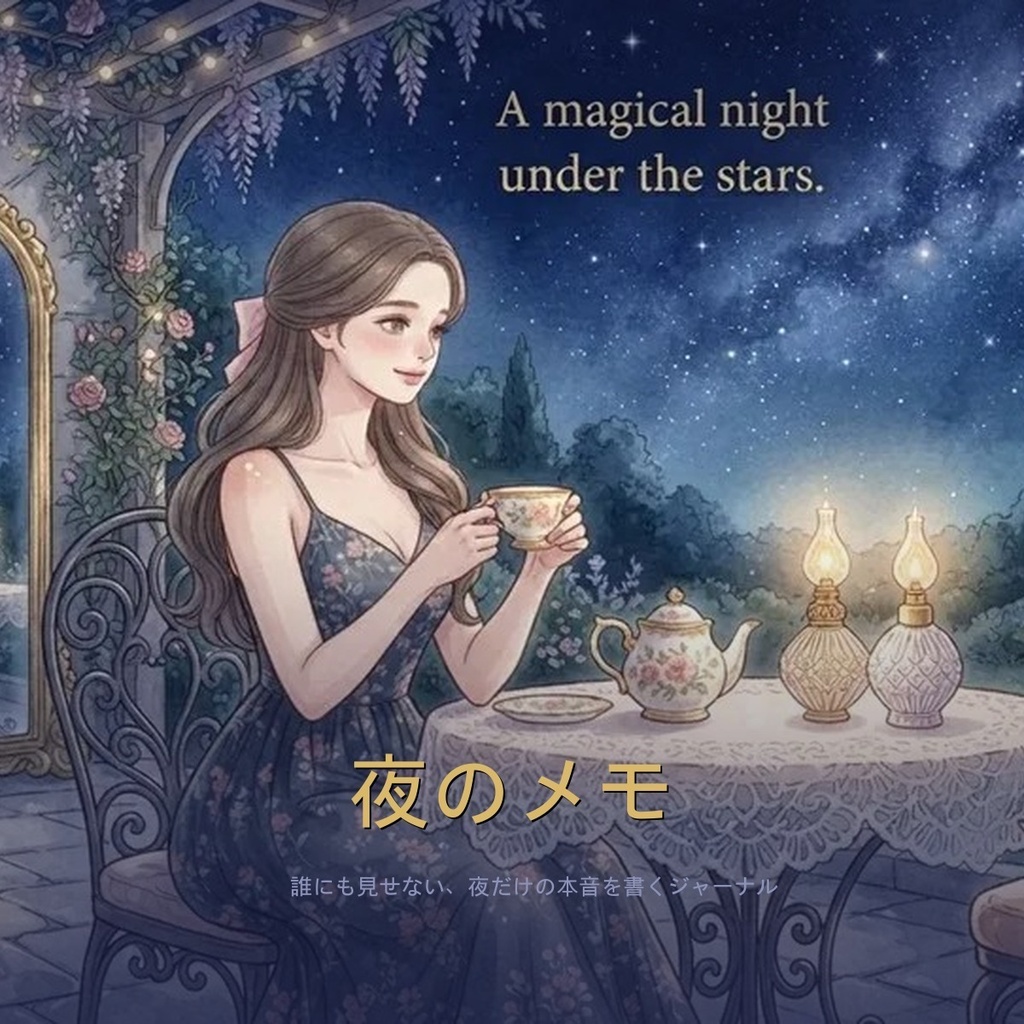 星降る夜のメモ帳 - 夜のメモ | A magical night under the stars - 大人のためのジャーナル