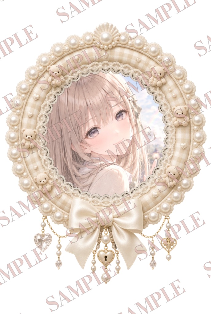 くまちゃんパール姫デコリング♡アイコンリング / ゆめかわ量産型地雷系推し活素材♡EN / KR OK!