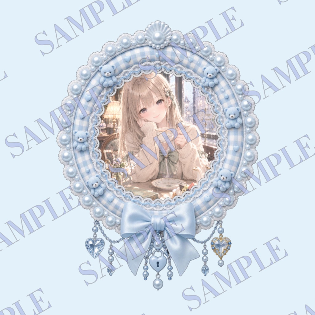 くまちゃんパール姫デコリング♡アイコンリング / ゆめかわ量産型地雷系推し活素材♡EN / KR OK!