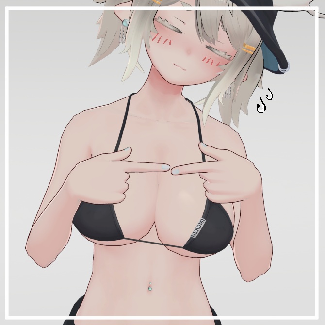 【VRChat想定3Dモデル】ヘソピアス