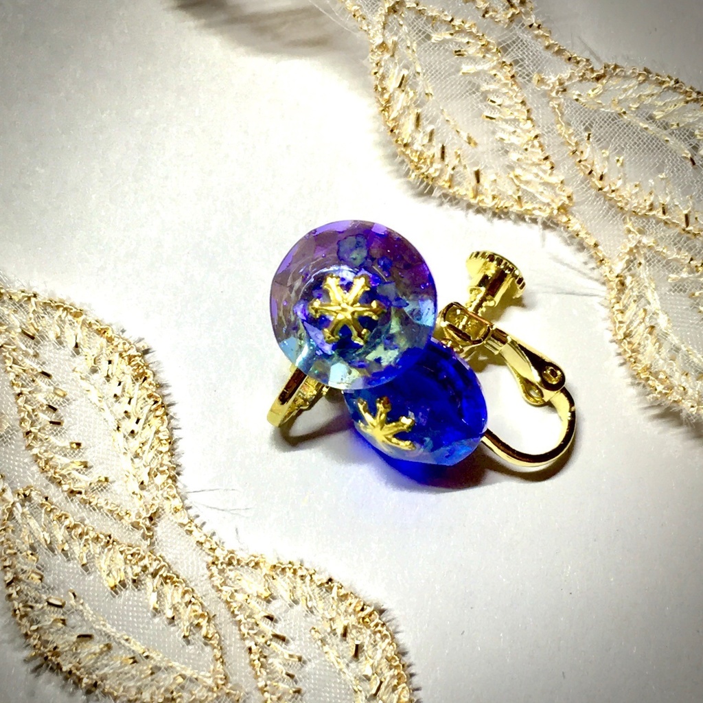 雪のイヤリング