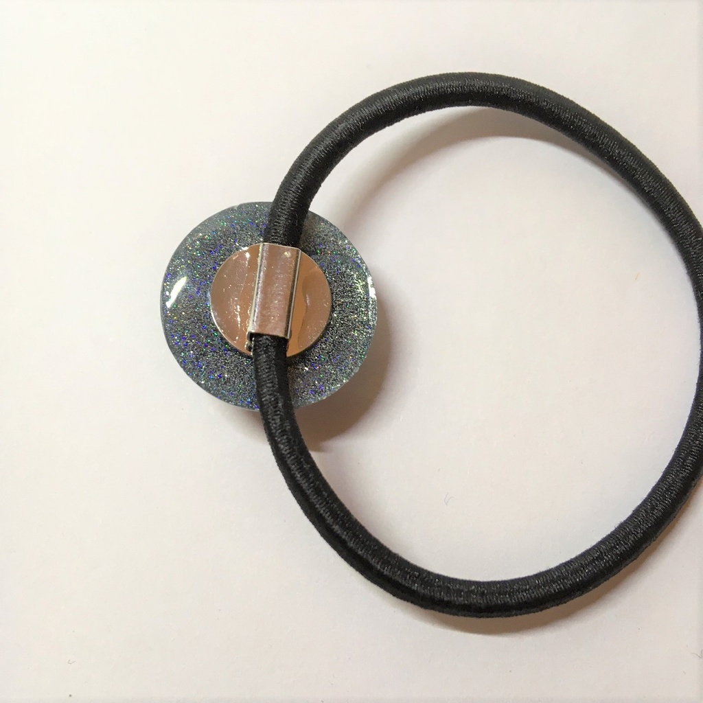 ペイントヘアゴム(パープル×シルバー)