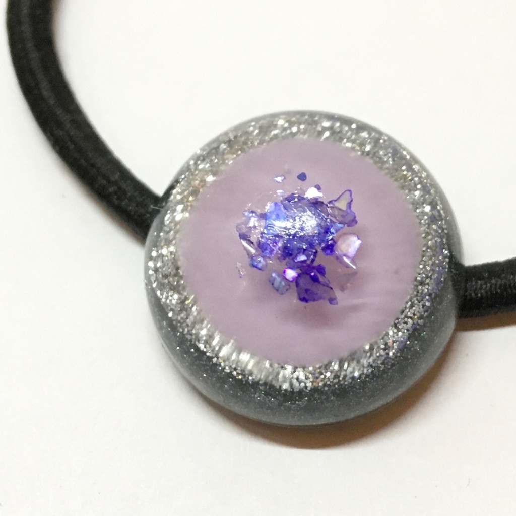 ペイントヘアゴム(パープル×シルバー)