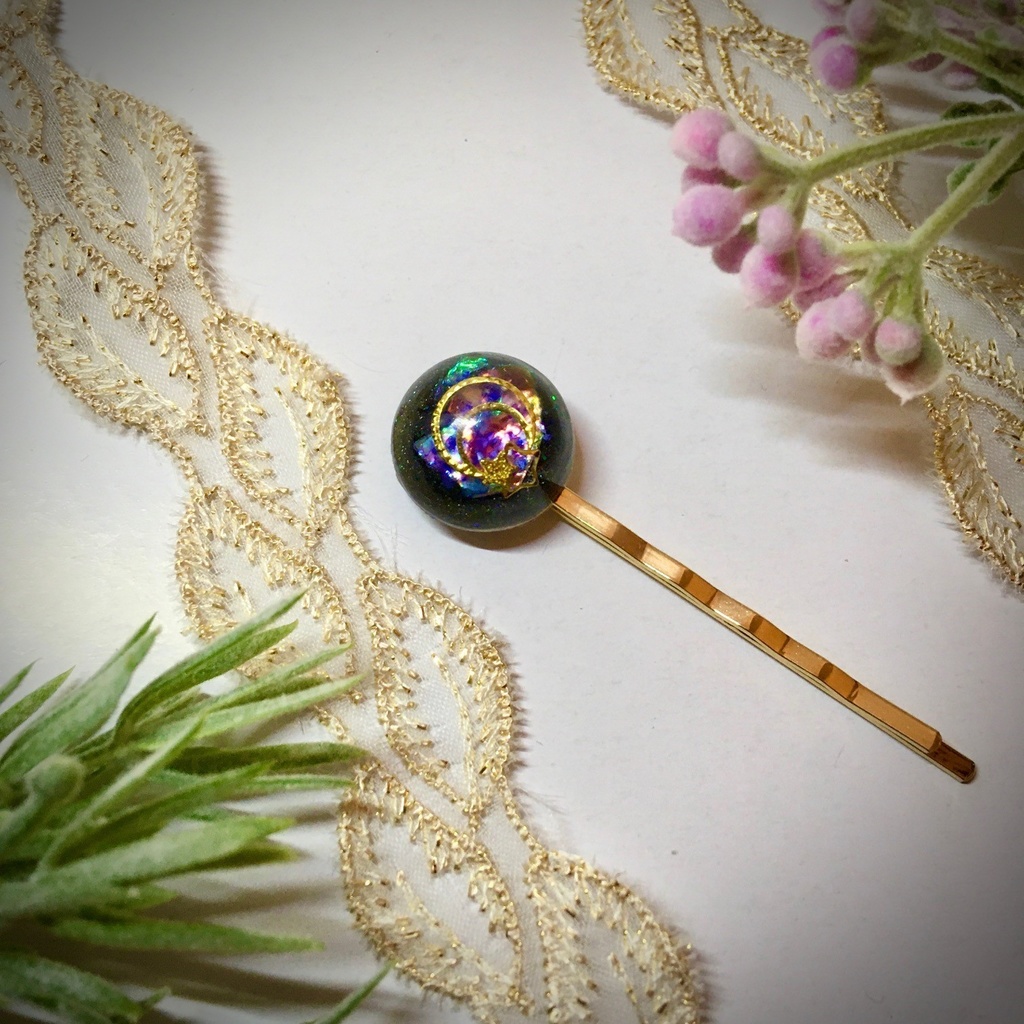 月と星のヘアピン