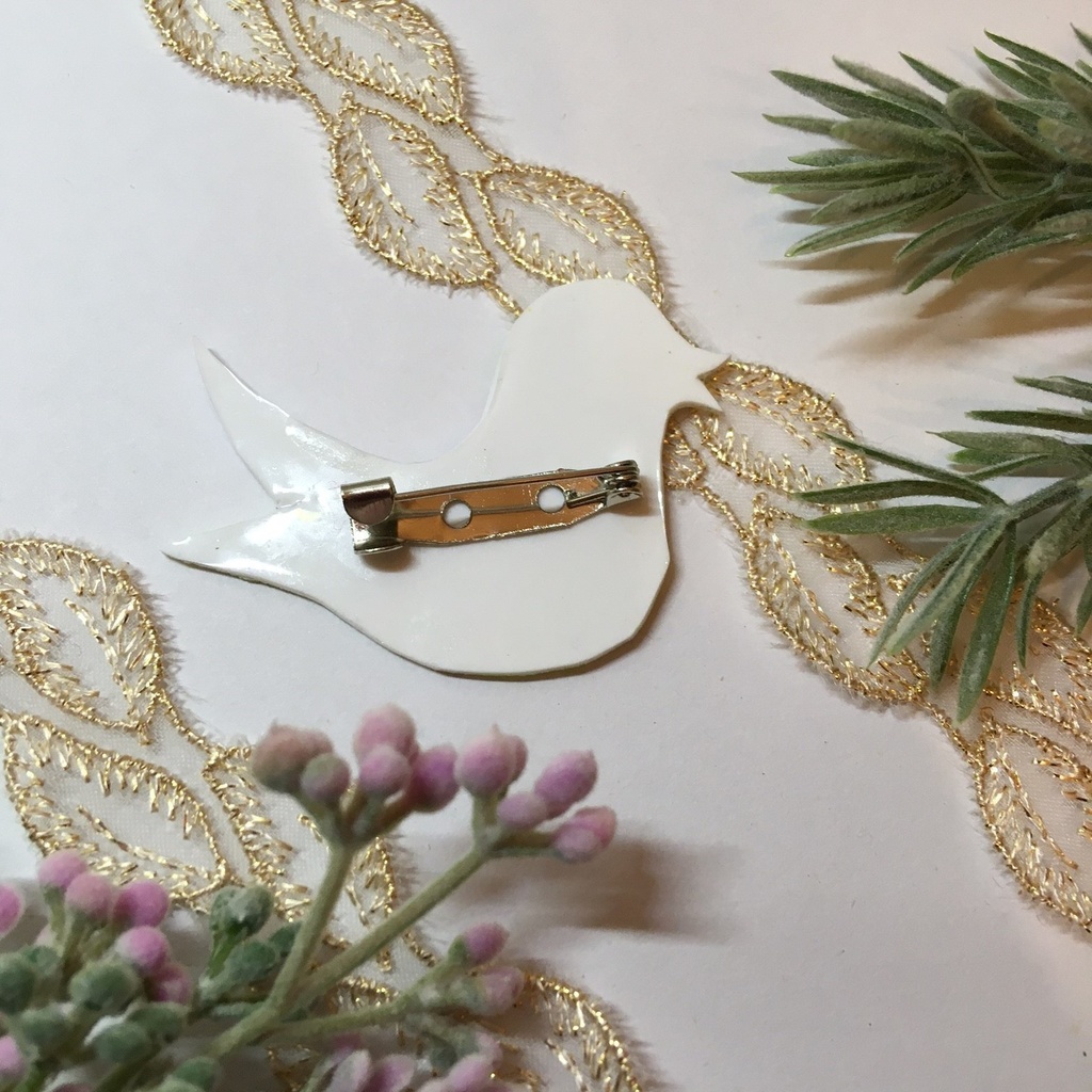 鳥さんブローチ(空模様)