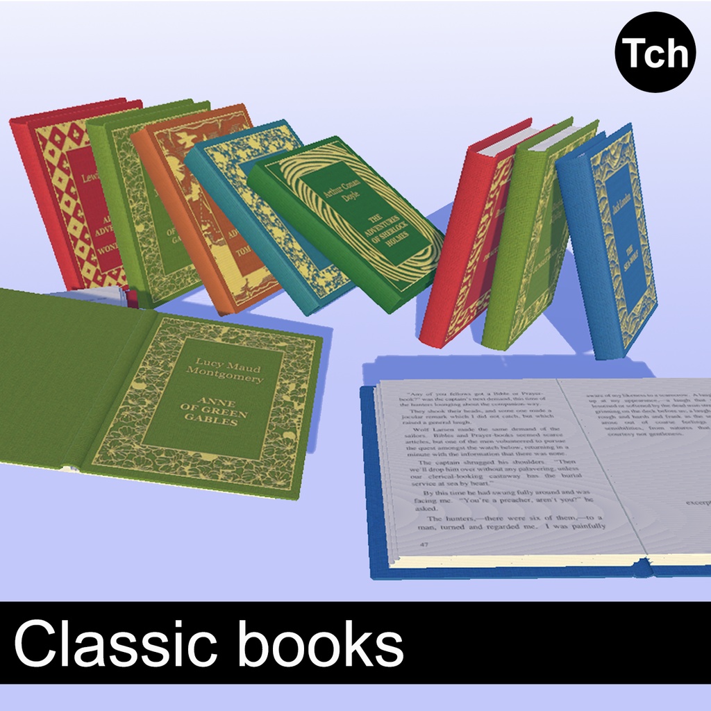 3D Сlassic books pack (Unity asset) || 3D クラシックブックパック (Unityアセット)