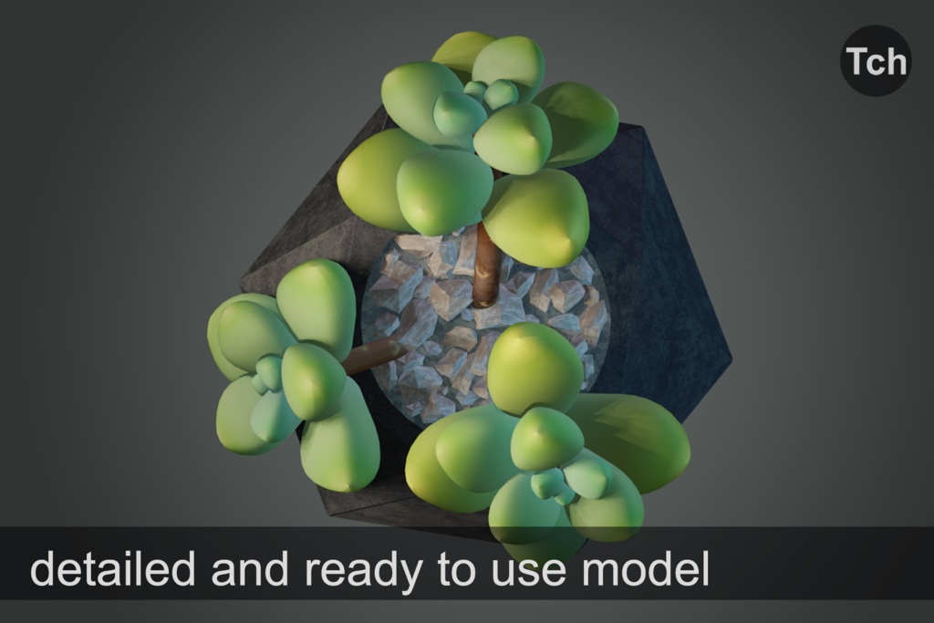 3D Mint sedum : succulent in a pot || 3D ミントセダム: 鉢植えの多肉植物