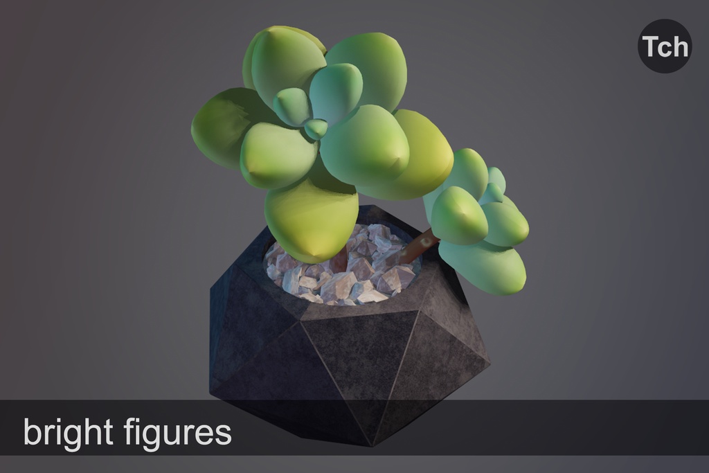 3D Succulents in pots (pack of 5 plants) || 3D 鉢植えの多肉植物(5本入りパック)