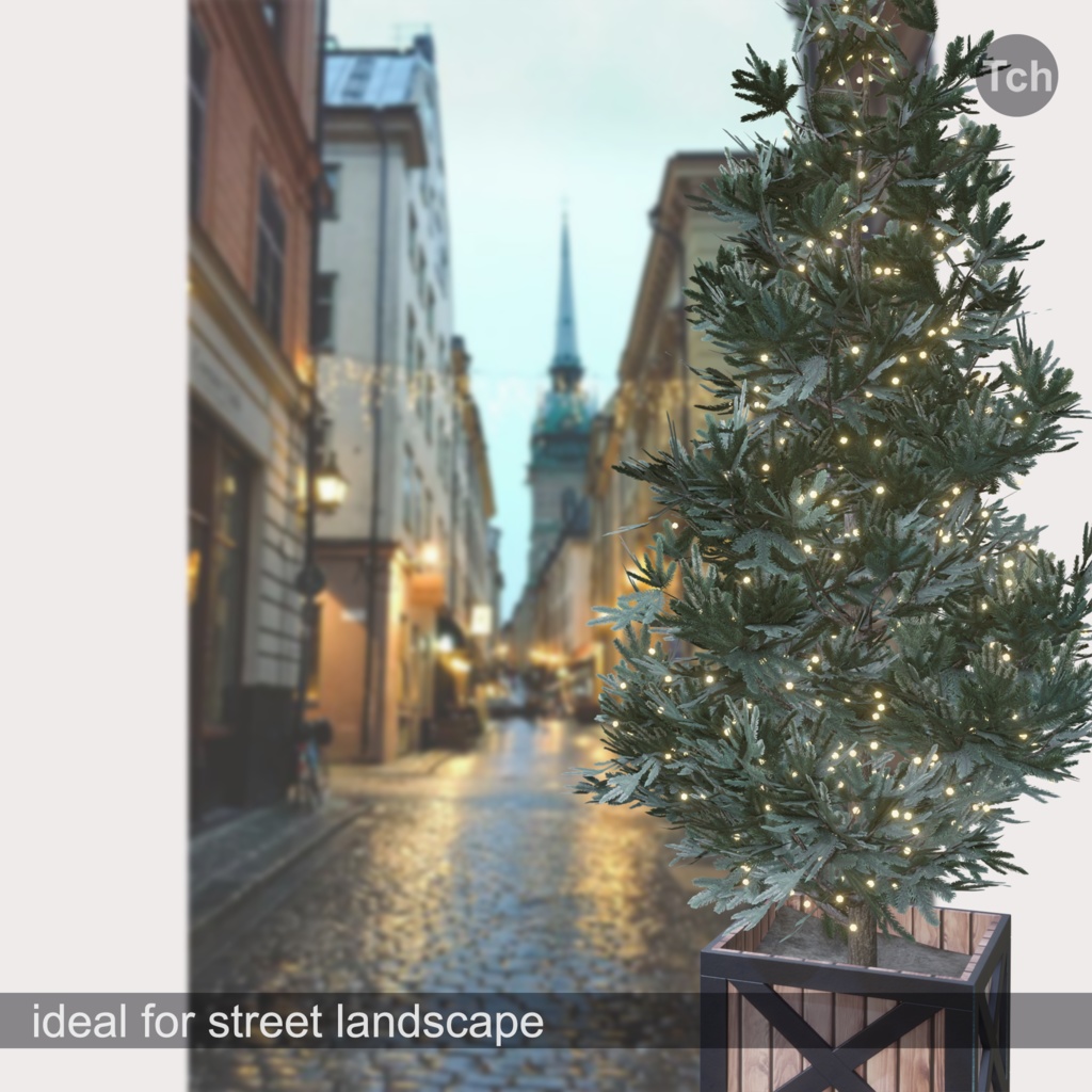 Christmas tree blue (3D) | 青色のクリスマス ツリー (3D)