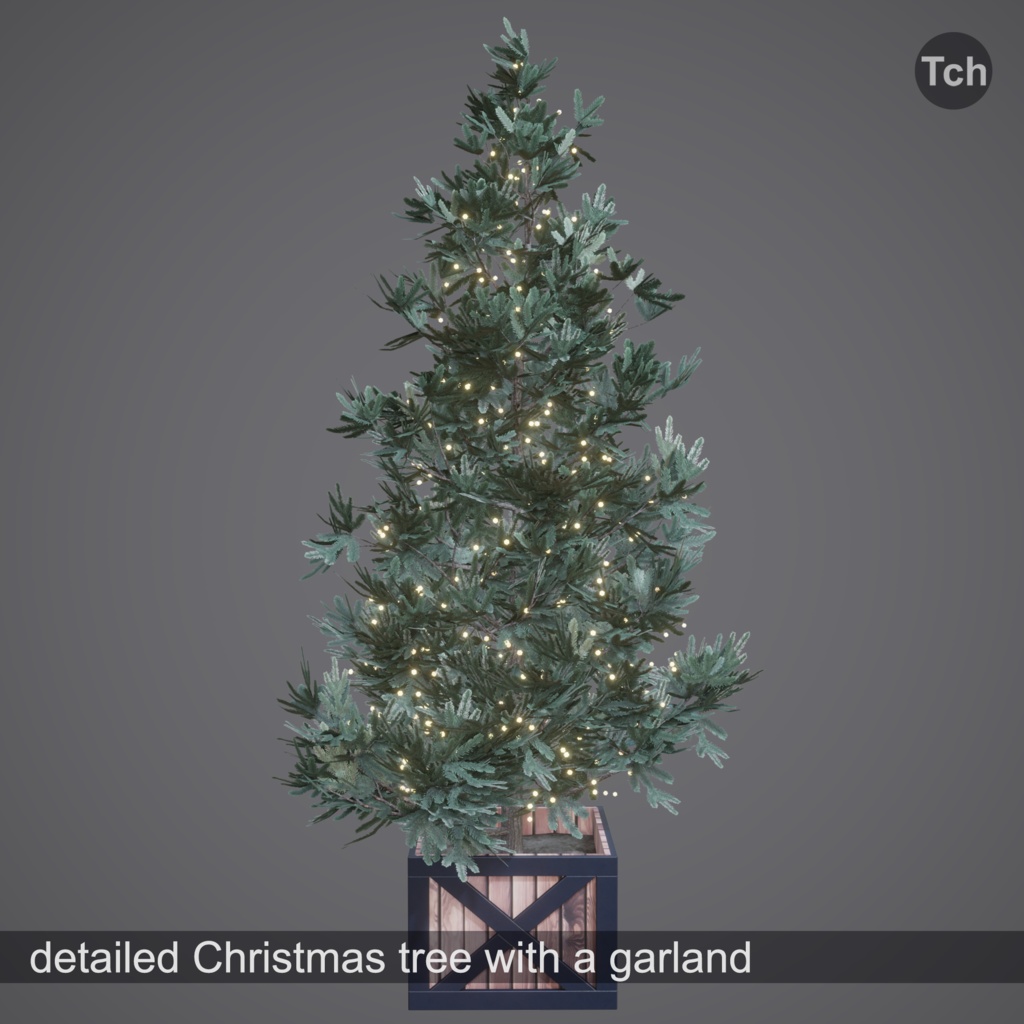 Christmas tree blue (3D) | 青色のクリスマス ツリー (3D)