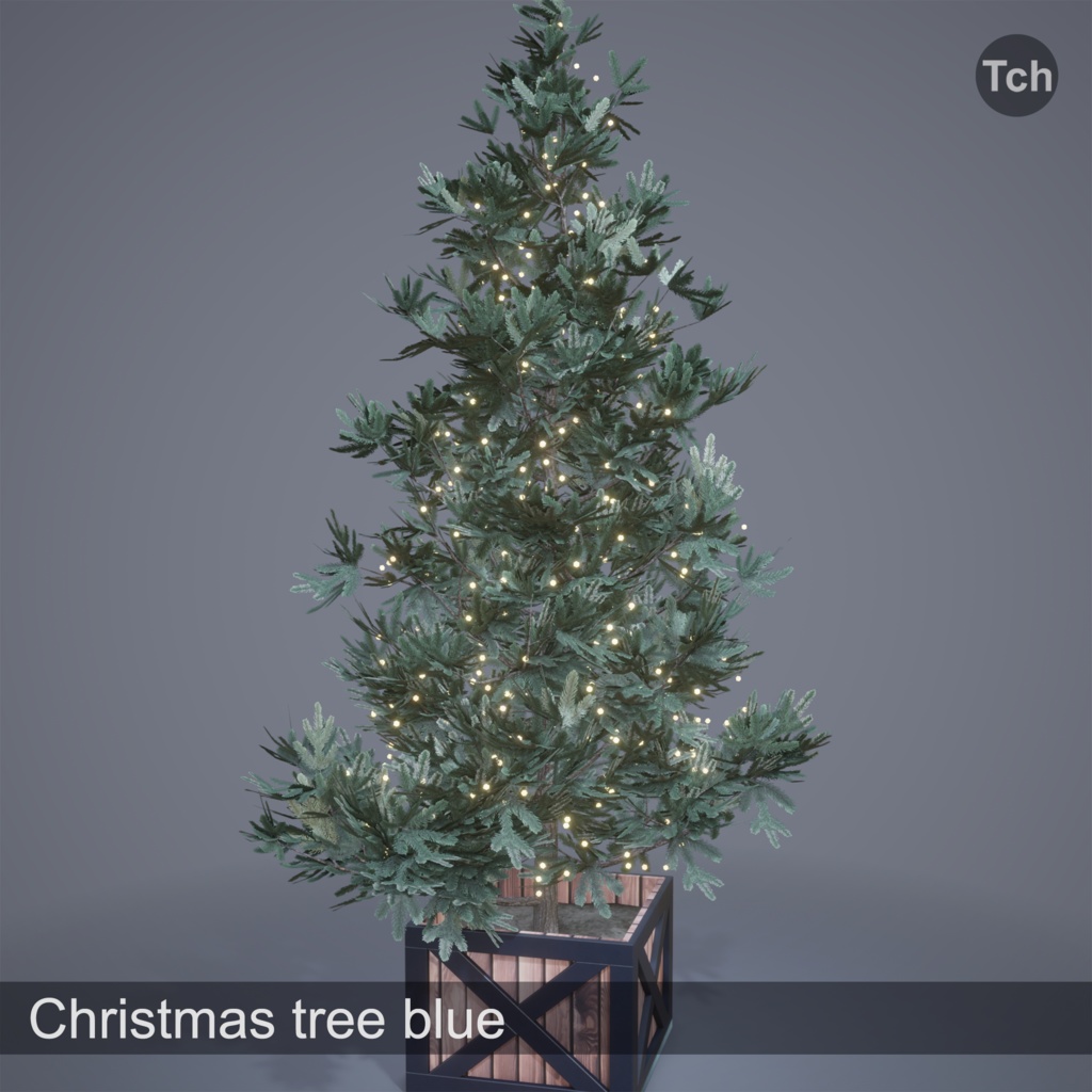 Christmas tree blue (3D) | 青色のクリスマス ツリー (3D) 
