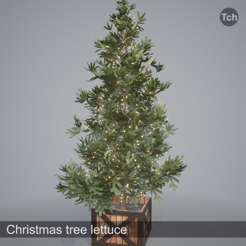 Christmas tree lettuce (3D) | レタス色のクリスマス ツリー (3D)