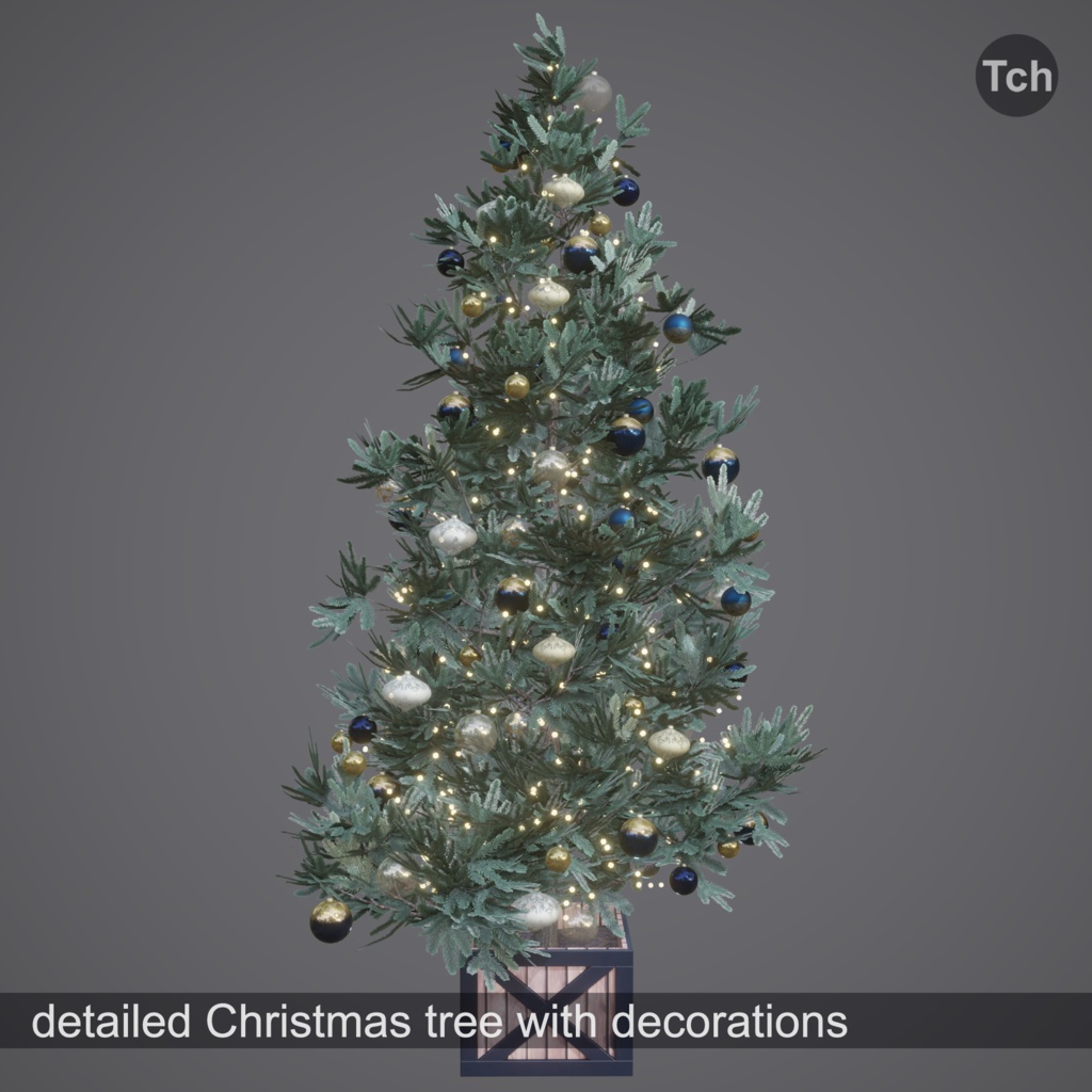 Christmas tree in classic style (3D) | クラシックスタイルのクリスマスツリー(3D)