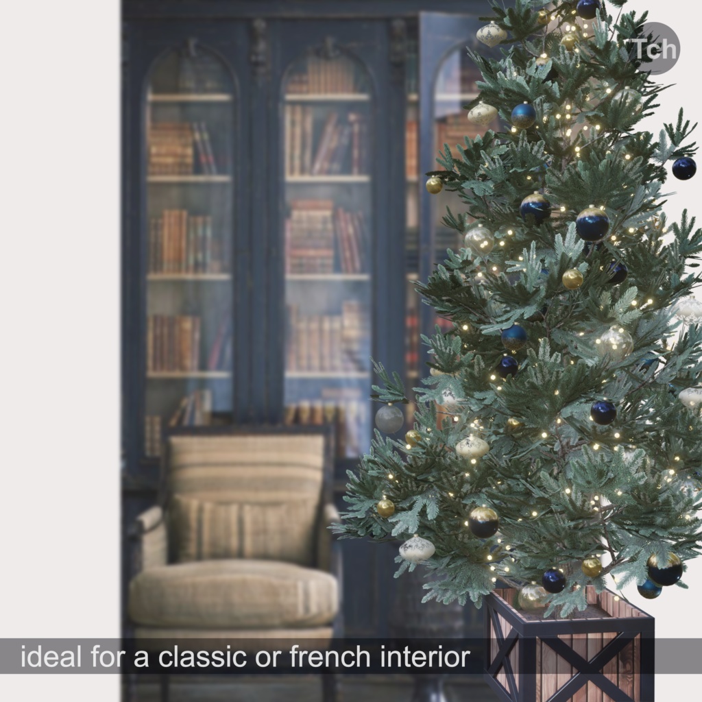 Christmas tree in classic style (3D) | クラシックスタイルのクリスマスツリー(3D)