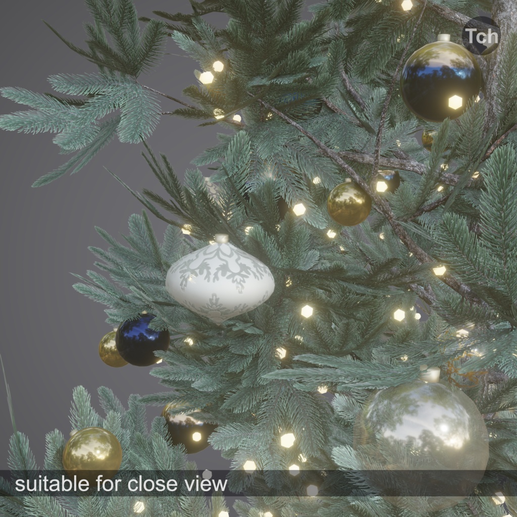 Christmas tree in classic style (3D) | クラシックスタイルのクリスマスツリー(3D)