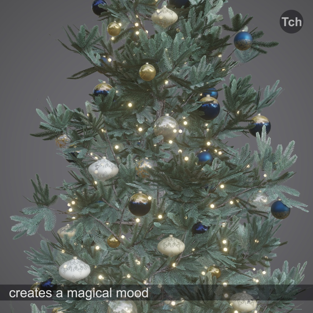 Christmas tree in classic style (3D) | クラシックスタイルのクリスマスツリー(3D)