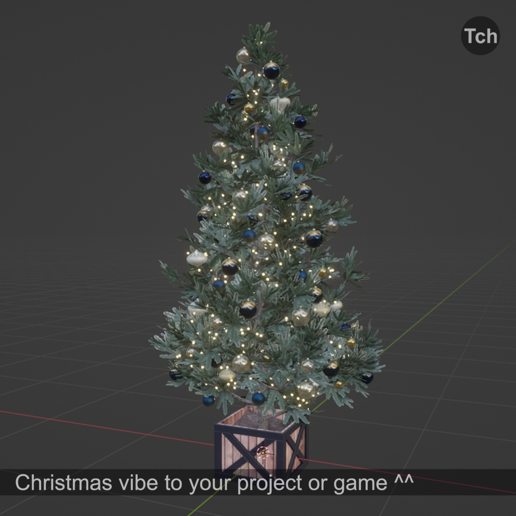 Christmas tree in classic style (3D) | クラシックスタイルのクリスマスツリー(3D)