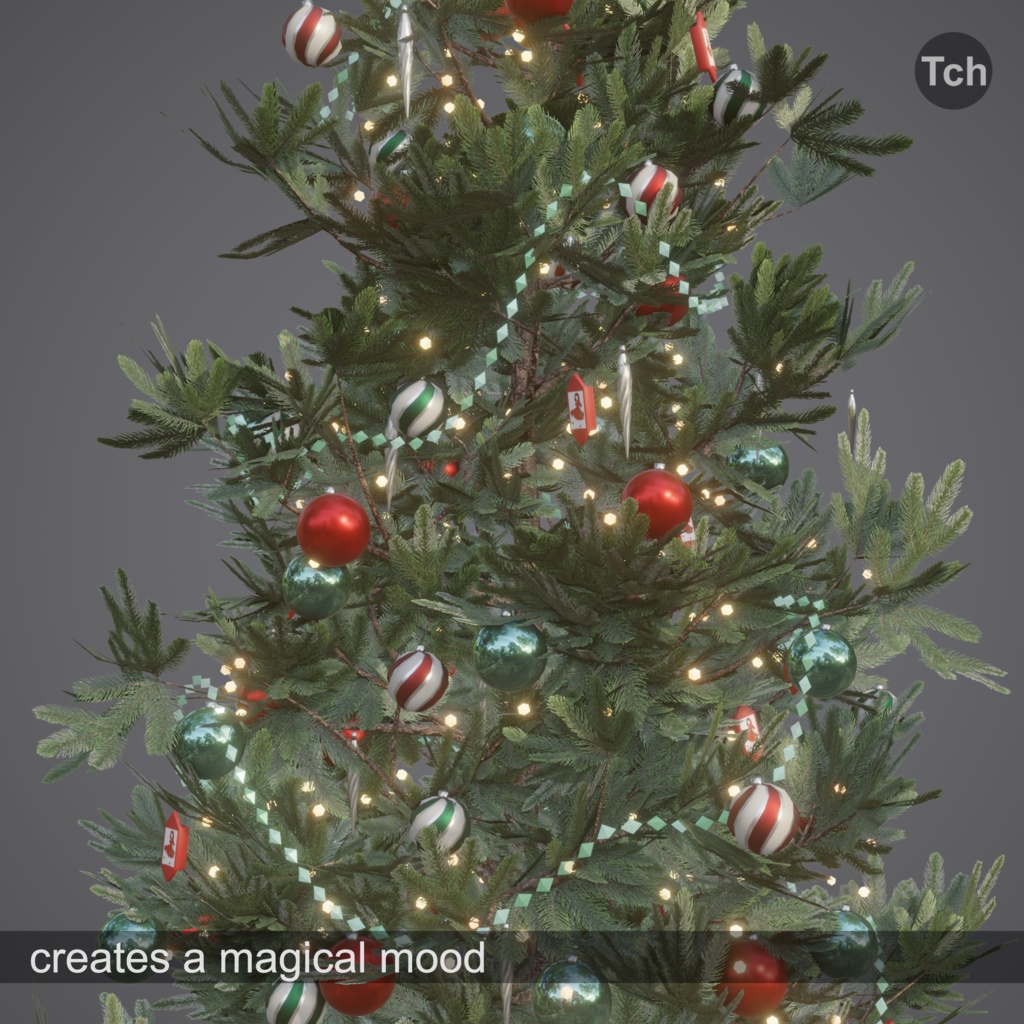 Christmas tree in old style (3D) | オールド スタイルのクリスマス ツリー (3D)