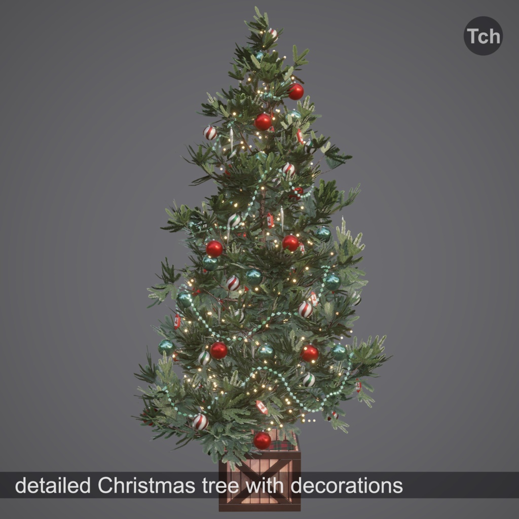 Christmas tree in old style (3D) | オールド スタイルのクリスマス ツリー (3D)