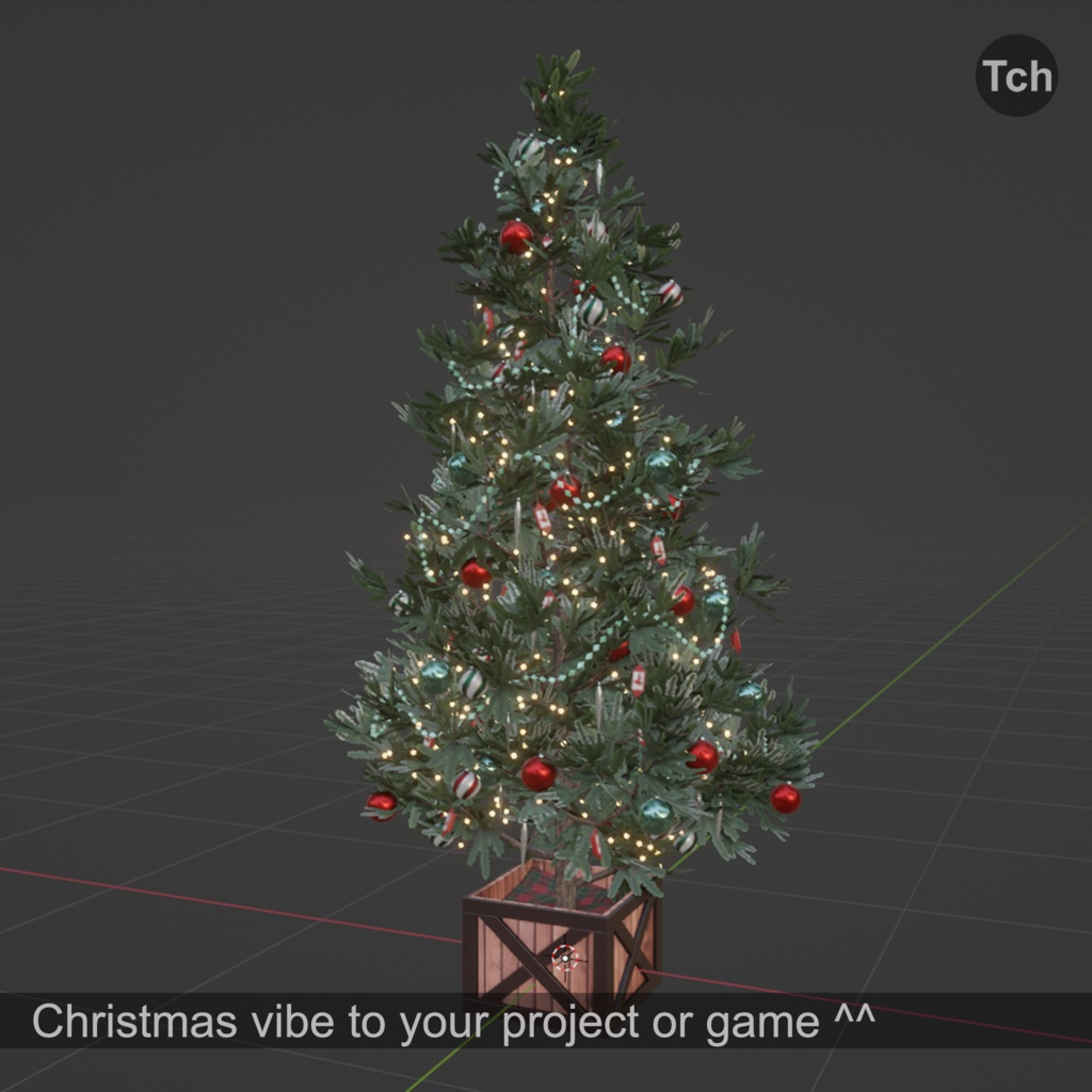 Christmas tree in old style (3D) | オールド スタイルのクリスマス ツリー (3D)