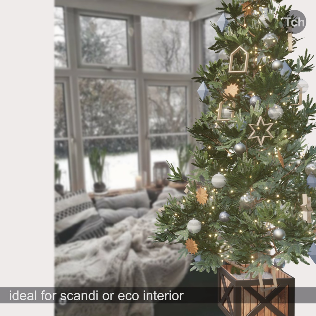 Christmas tree in scandi style (3D) | 北欧スタイルのクリスマス ツリー (3D)