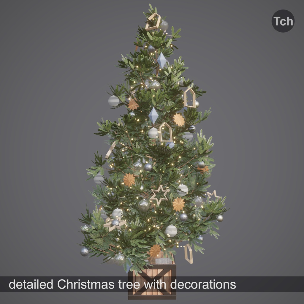 Christmas tree in scandi style (3D) | 北欧スタイルのクリスマス ツリー (3D)