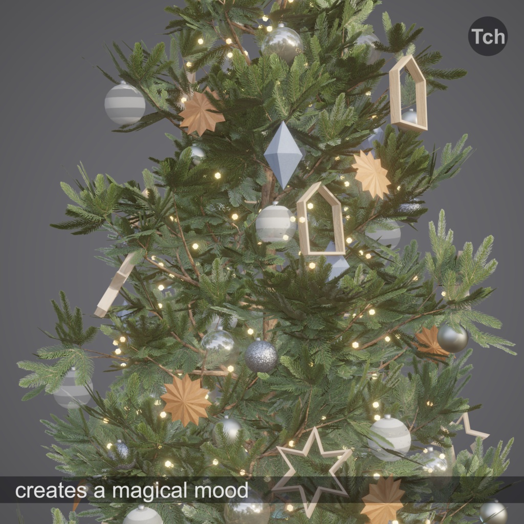 Christmas tree in scandi style (3D) | 北欧スタイルのクリスマス ツリー (3D)