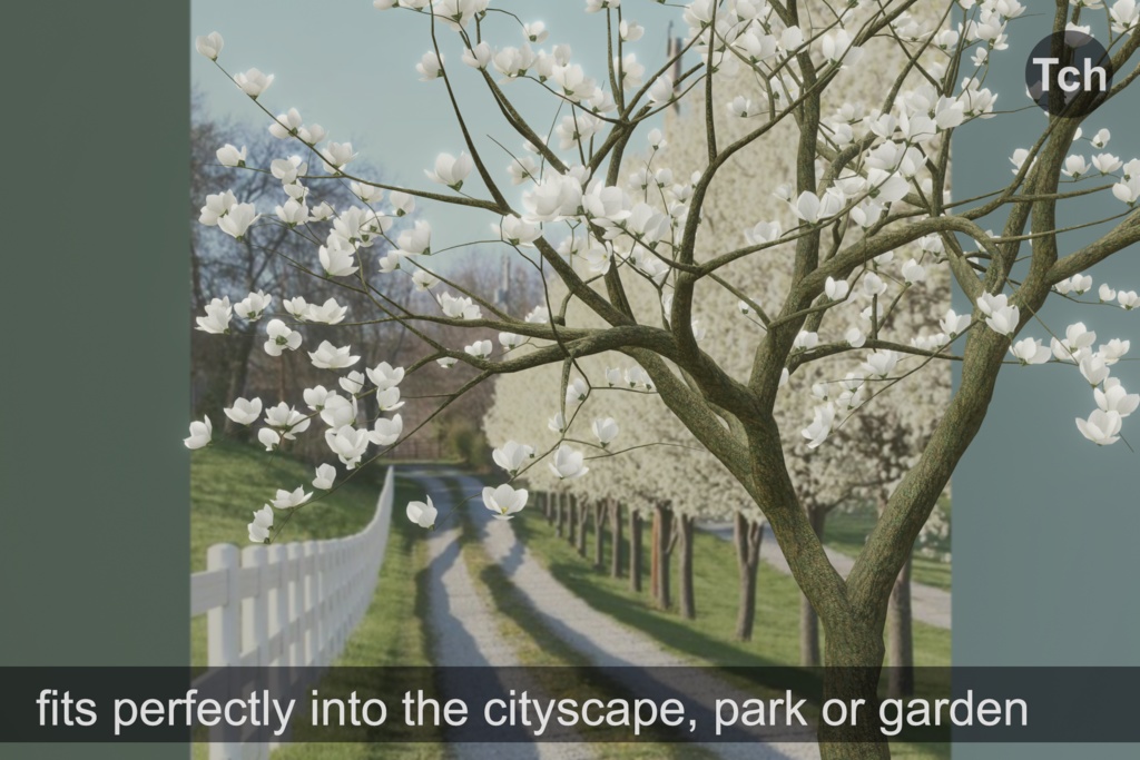 White magnolia tree (3D) || マグノリア ホワイト (3D)