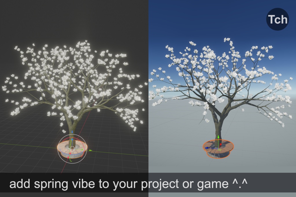 White magnolia tree (3D) || マグノリア ホワイト (3D)