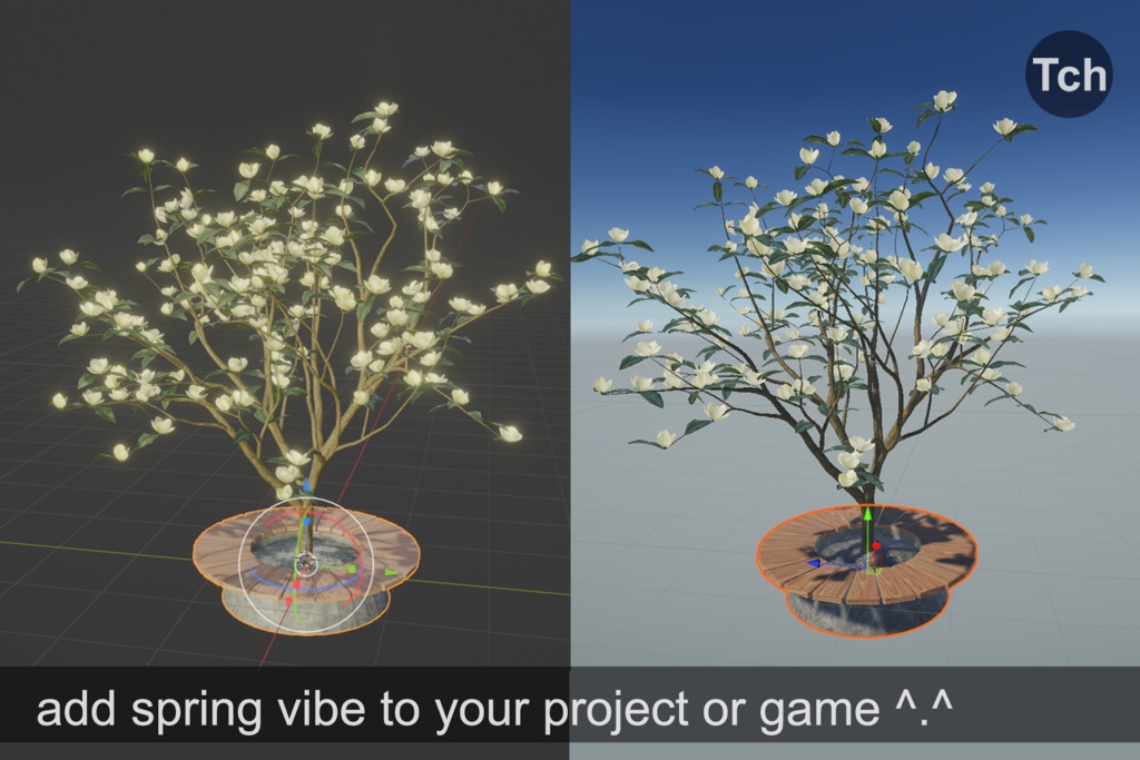 Yellow magnolia tree (3D) || マグノリア イエロー (3D)