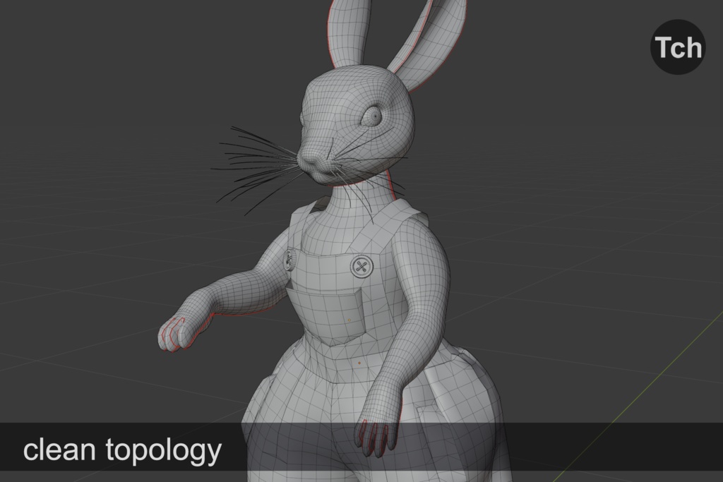 Mr White Bunny in an outfit (3D) || アウトフィットを着た白ウサギさん(3D)
